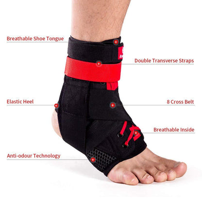 Kuangmi 1pc Bracket Ankle Brace Sport Foot Stabilizer Adjustable Ankle SockStraps Protector Football Guard Sprain Ankle Pads