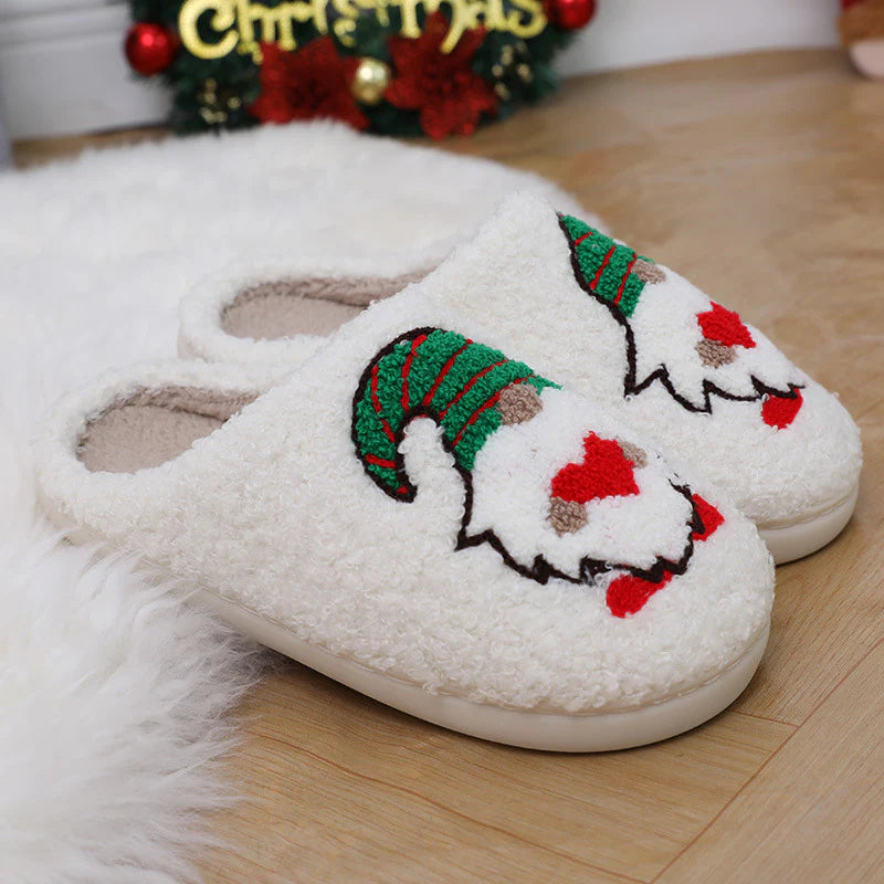 “Cute Santa Claus Christmas Slippers – Warm Indoor Shoes for Couples, Men & Women”