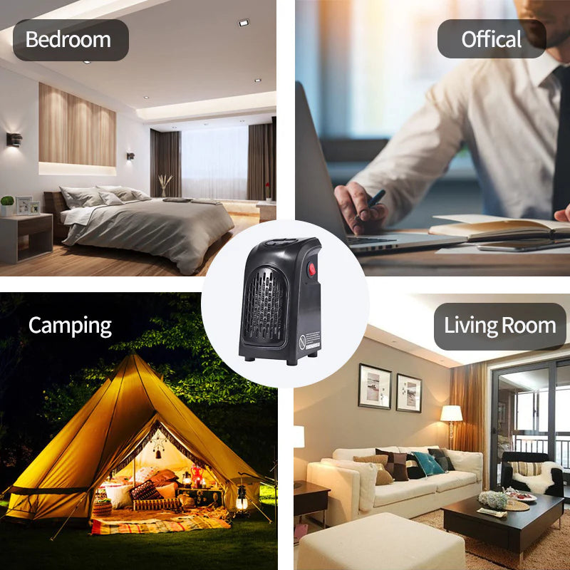 “Mini Electric Ceramic Heater – Portable Winter Warmer for Home, Office & Camping”