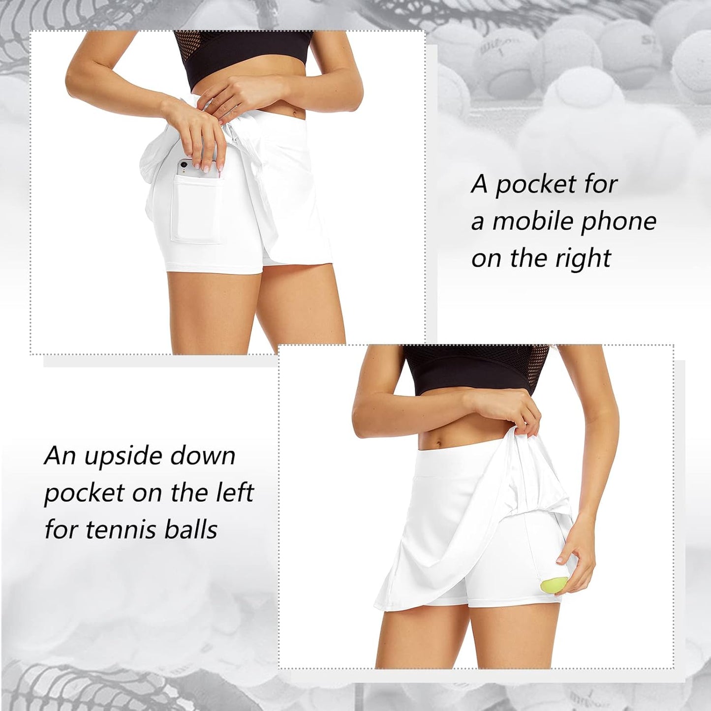 Tennis Skirt Athletic Pleated Mini Skirt Performance Golf Tennis Skorts Skirts for Women with Pockets