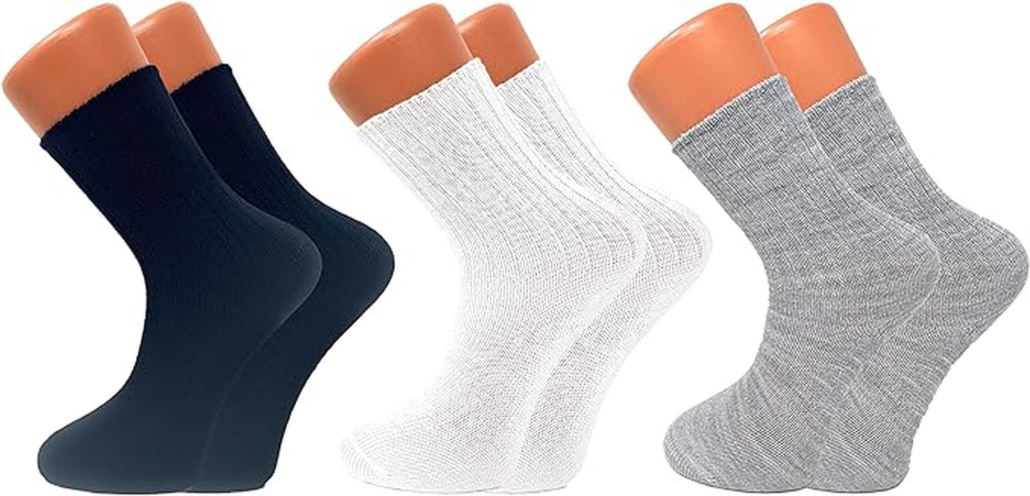 Loose Fitting Crew Socks for Women - Set of 3 Pairs, Soft and Cozy Sleep Wear