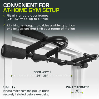 Multi-Grip Chin-Up/Pull-Up Bar, Heavy Duty Doorway Trainer