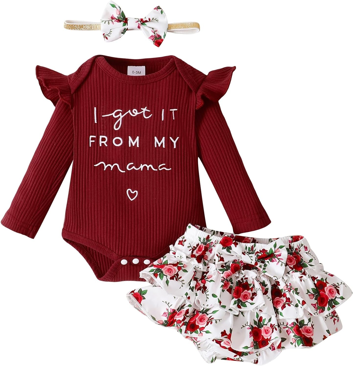 Newborn Infant Baby Girl Clothes Outfits Romper Baby Girl Skirt Set Floral Baby Clothes for Girls Fall Winter