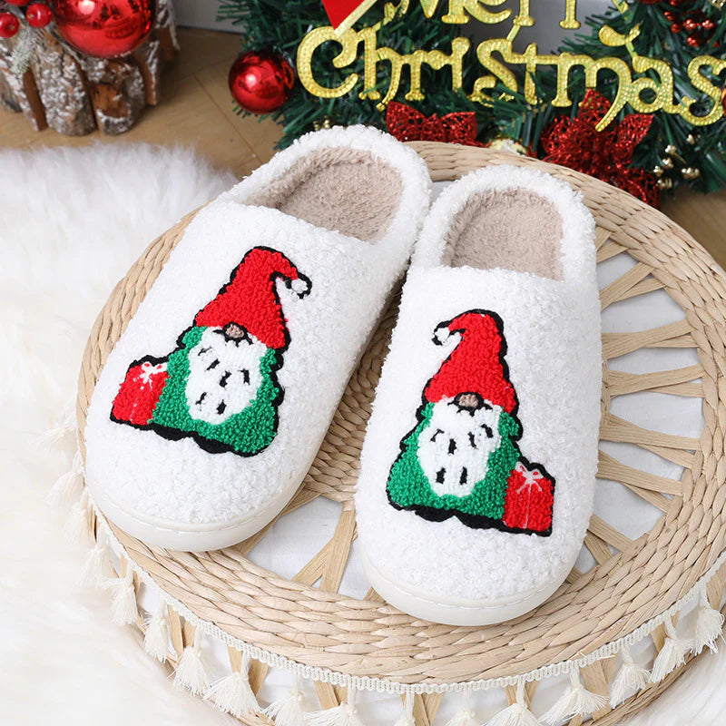 “Cute Santa Claus Christmas Slippers – Warm Indoor Shoes for Couples, Men & Women”