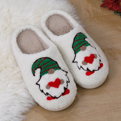 “Cute Santa Claus Christmas Slippers – Warm Indoor Shoes for Couples, Men & Women”