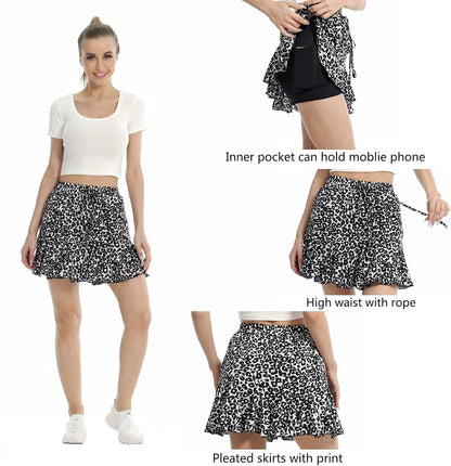 Pleated Tennis Skirt for Women with Pocket High Waist Golf Mini Skirts Skorts for Running Workout Sports Skirts