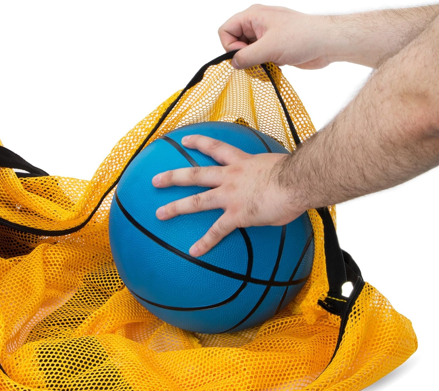 39" Mesh Sports Ball Bag with Adjustable Shoulder Strap, Oversize Duffle - Great for Carrying Gym Equipment, Jerseys, & Laundry