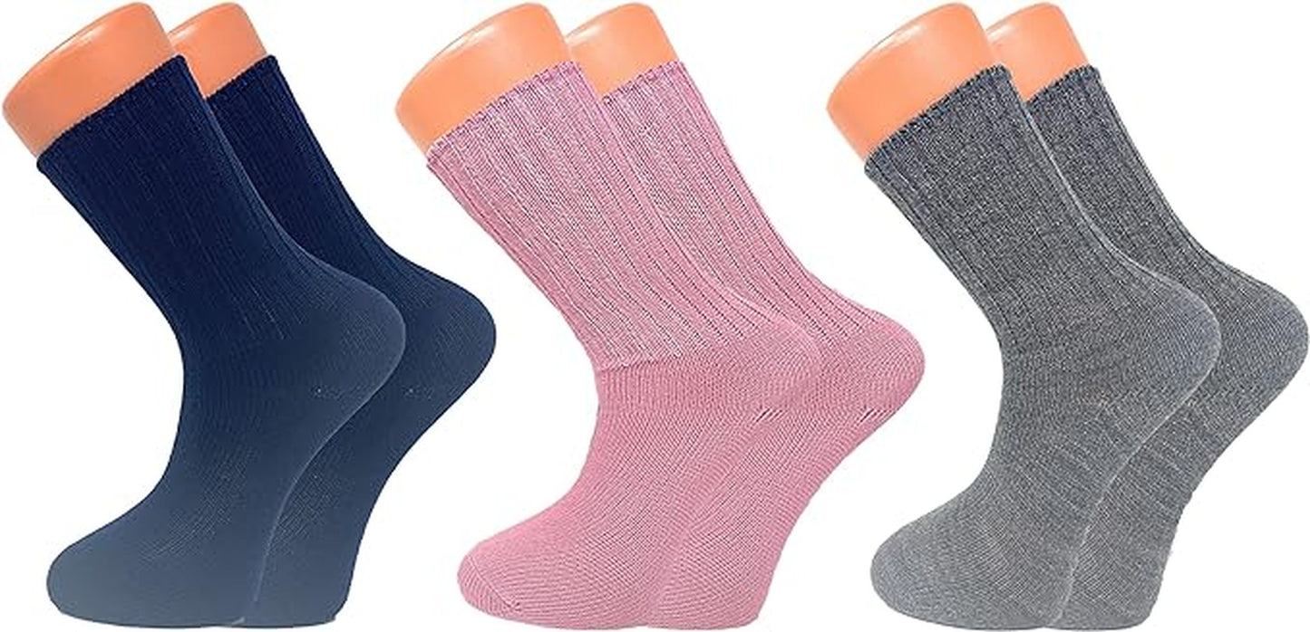 Loose Fitting Crew Socks for Women - Set of 3 Pairs, Soft and Cozy Sleep Wear