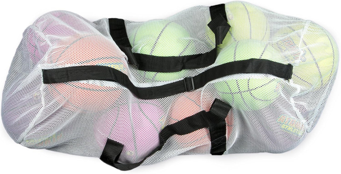 39" Mesh Sports Ball Bag with Adjustable Shoulder Strap, Oversize Duffle - Great for Carrying Gym Equipment, Jerseys, & Laundry