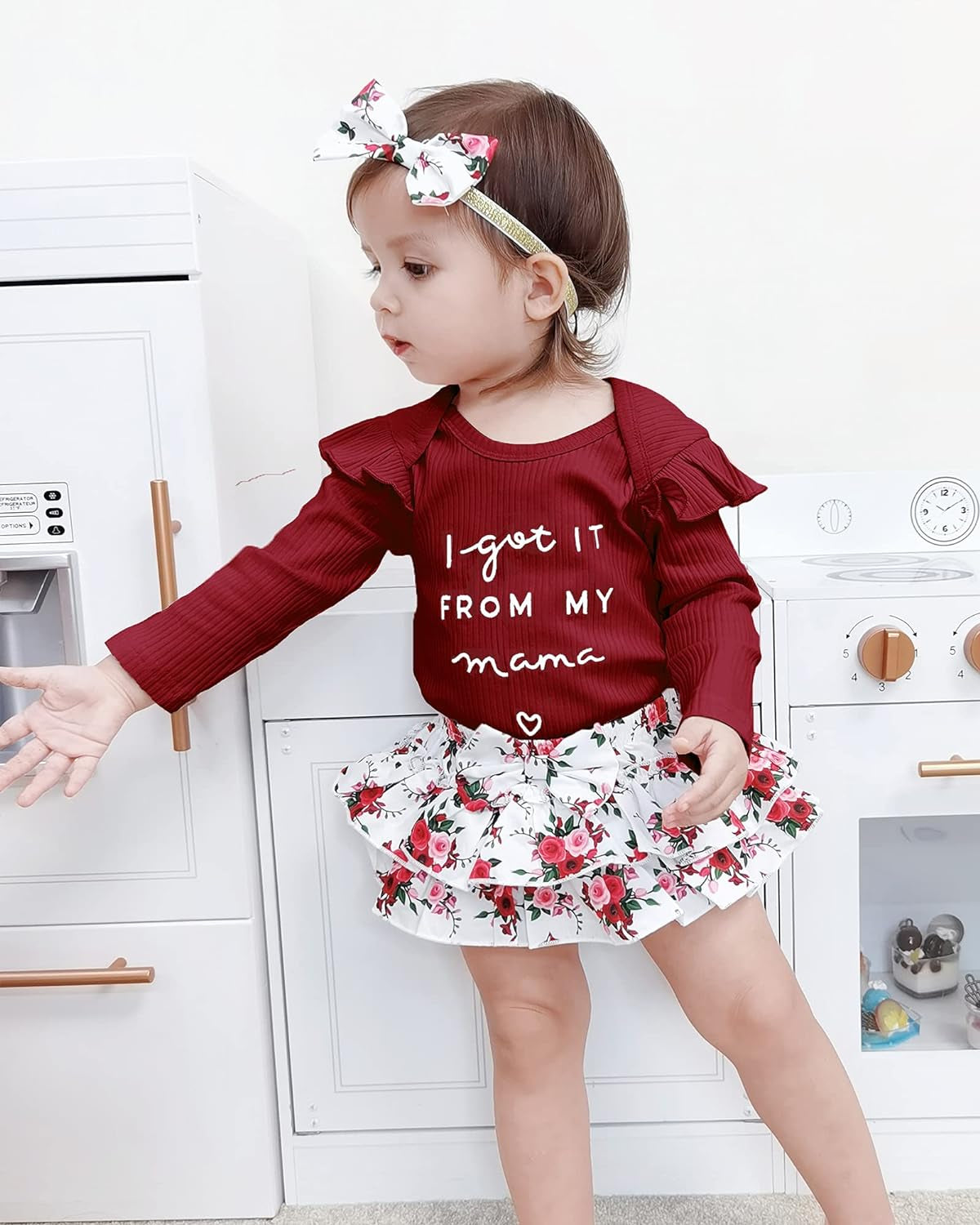 Newborn Infant Baby Girl Clothes Outfits Romper Baby Girl Skirt Set Floral Baby Clothes for Girls Fall Winter